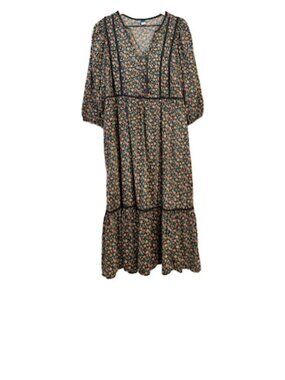 Black Old Navy floral peasant maxi dress